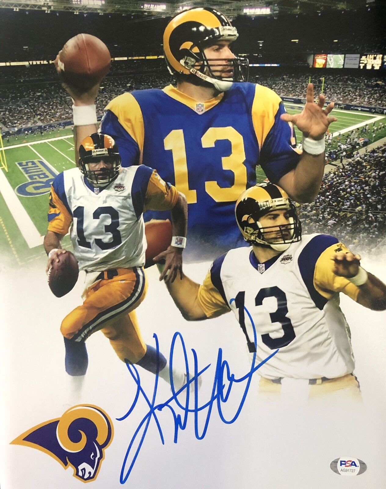 Kurt Warner Signed Auto Cardinals 11x14 Custom Photo Poster painting ST Louis Rams Psa/Dna