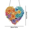 Diamond Painting Acrylic Single-Sided  Heart Flower Hanging Pendant