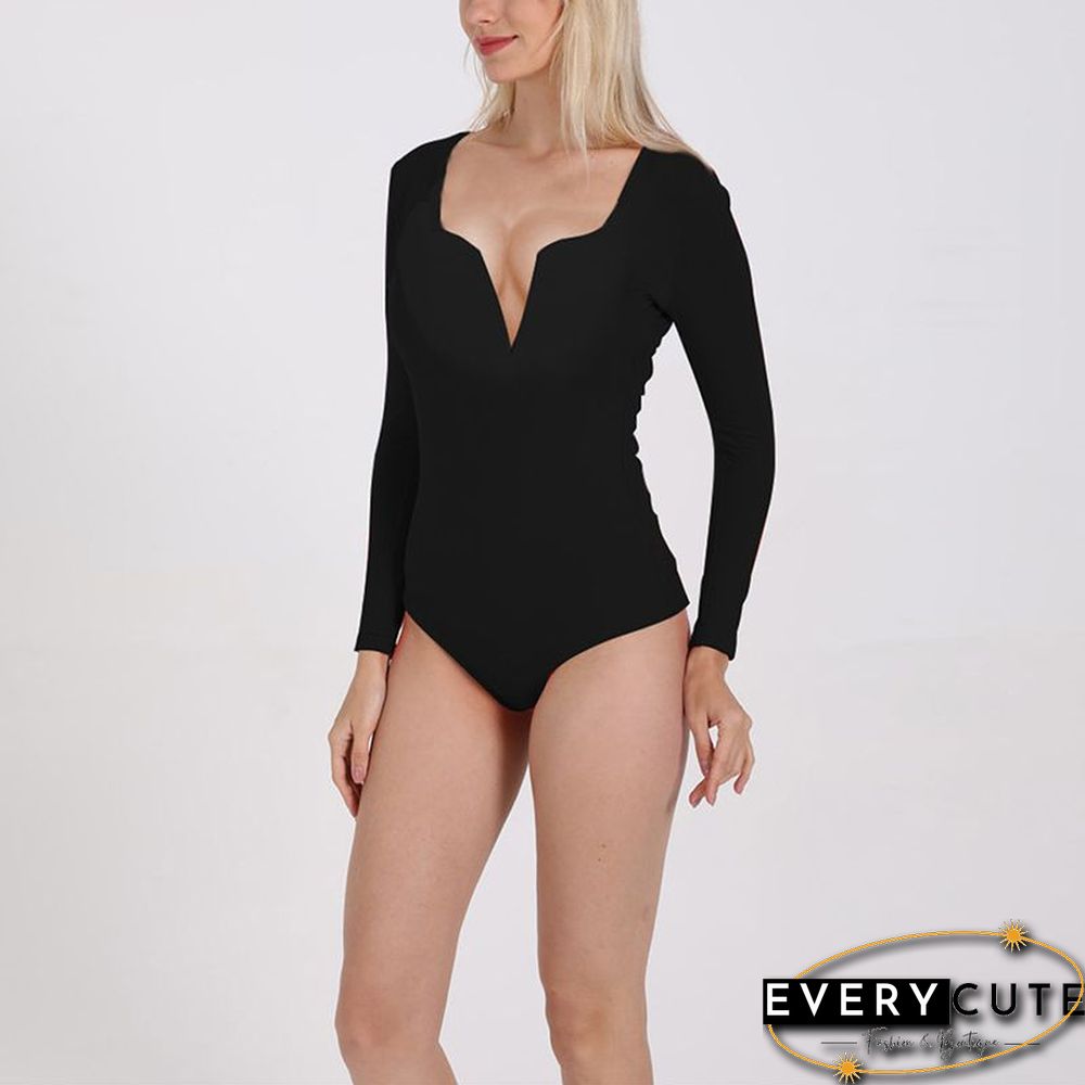 Snap Ribbed High Leg Long Sleeve Bodysuit