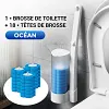 🏆✨Ensemble de Brosse &agrave; Toilettes avec T&ecirc;tes de Remplacement Jetables