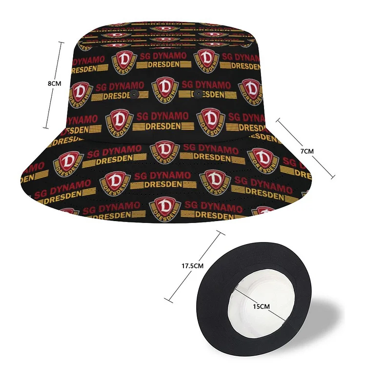 SG Dynamo Dresden Karomuster Sommer Sonnenhut Reversible Bucket Hat