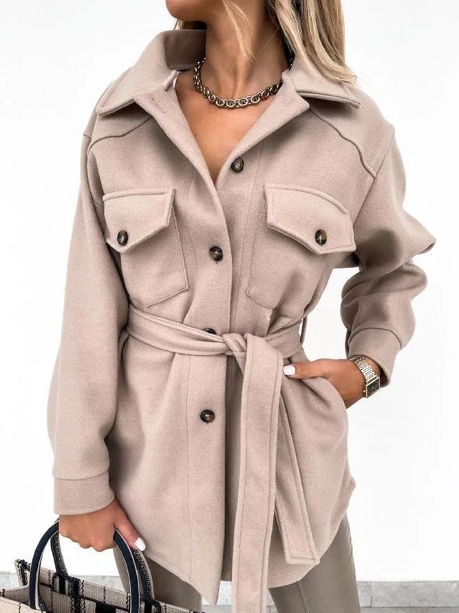 Fashion belt multi-pocket solid color woolen cloth | EGEMISS