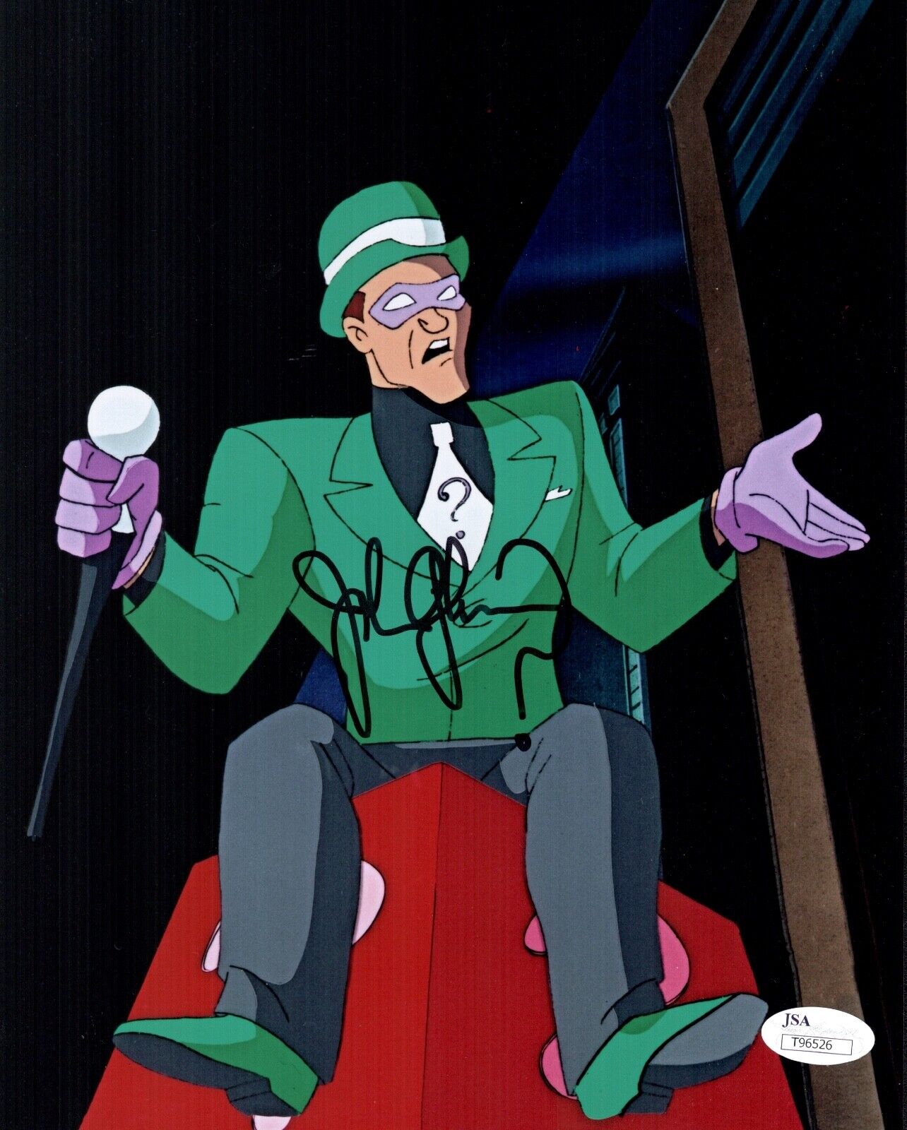 JOHN GLOVER Signed BATMAN Animated Series RIDDLER 8x10 Photo Poster painting Autograph JSA COA