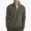 Men's half-high zipper collar warm sweater