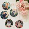 Un ensemble (8pcs) chat en bois - 5d bricolage artisanat sous-verres