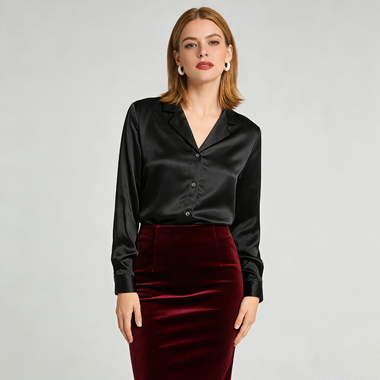 Single Breasted Silk Shirt for Women REAL SILK LIFE