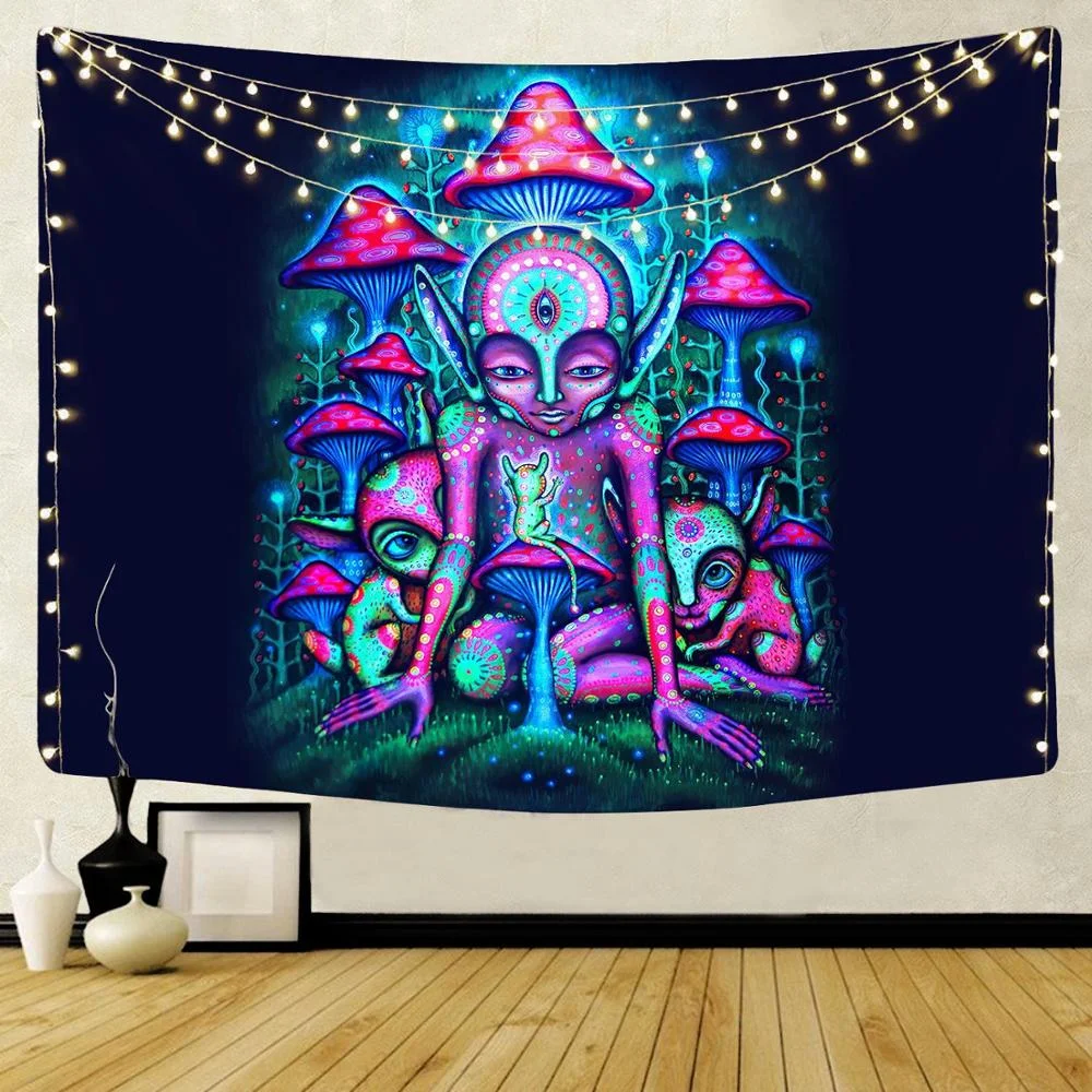 Unique Mandela Wall hanging Tapestry psychedelic pattern yoga throw beach throw carpet Hippie Home Decor Wall Tapestry Blanket