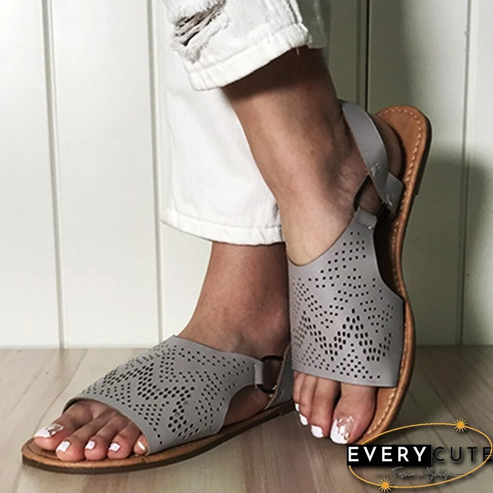 Hollow Outdoor Women Flat Sandal