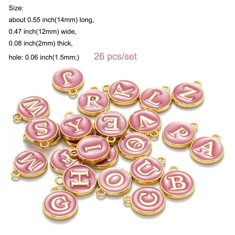 1 Set 12 * 14mm Hole 1~1.9mm Alloy Letter Pendant Jewelry Accessories