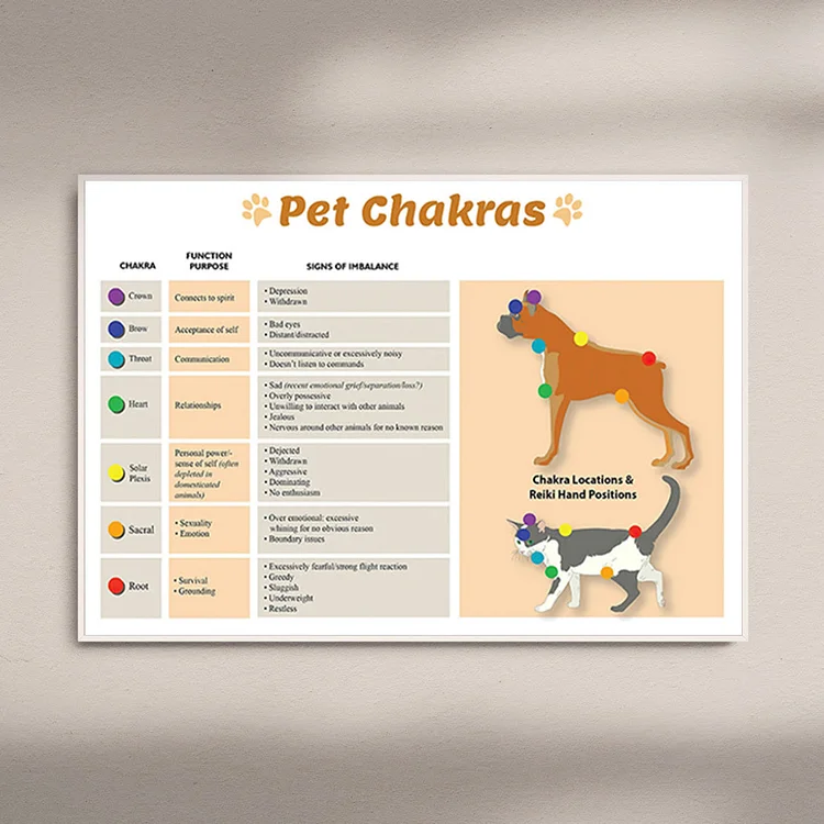 Olivenorma Dog Cat Chakras Purposes And Balances Poster