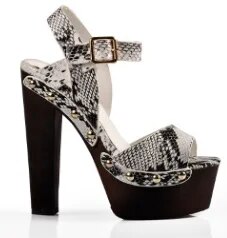TAAFO Sandals Wedges Shoes for Women High Heels Ankle Strap Rivets Platform Sandals  Zapatos Mujer Natural Snake