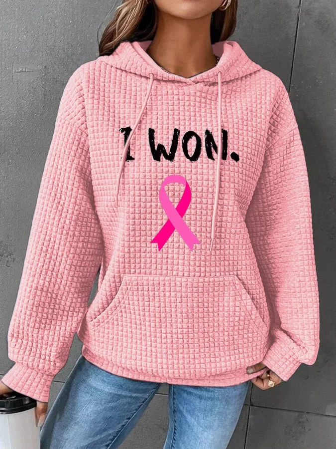 Women's Breast Cancer Survivor Printed Casual Hoodie socialshop