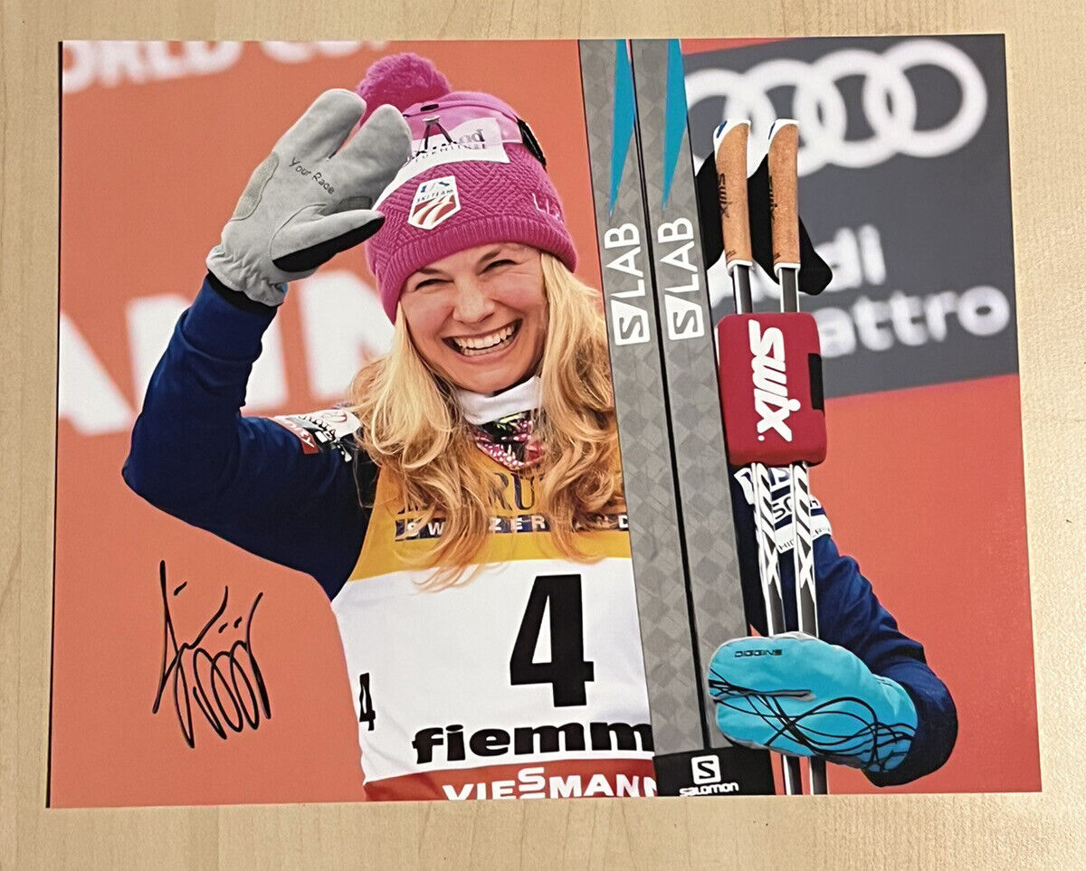 JESSIE DIGGINS SIGNED 8x10 Photo Poster painting USA OLYMPIC SKIER SKIING RARE AUTOGRAPHED COA