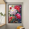 Peony - 9CT Partial Beaded Cross Stitch Kit(50x71cm)