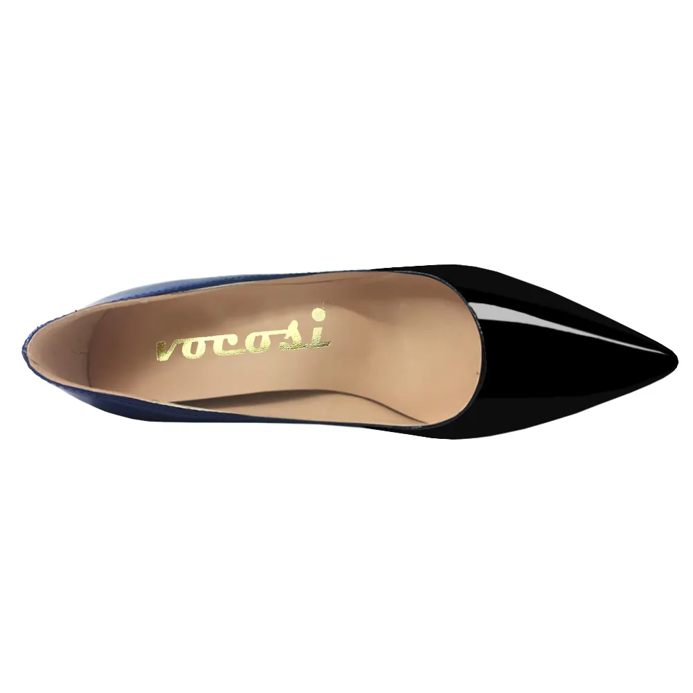 100mm Gradient Color Heels Party Daily Pumps Blue Black-vocosishoes