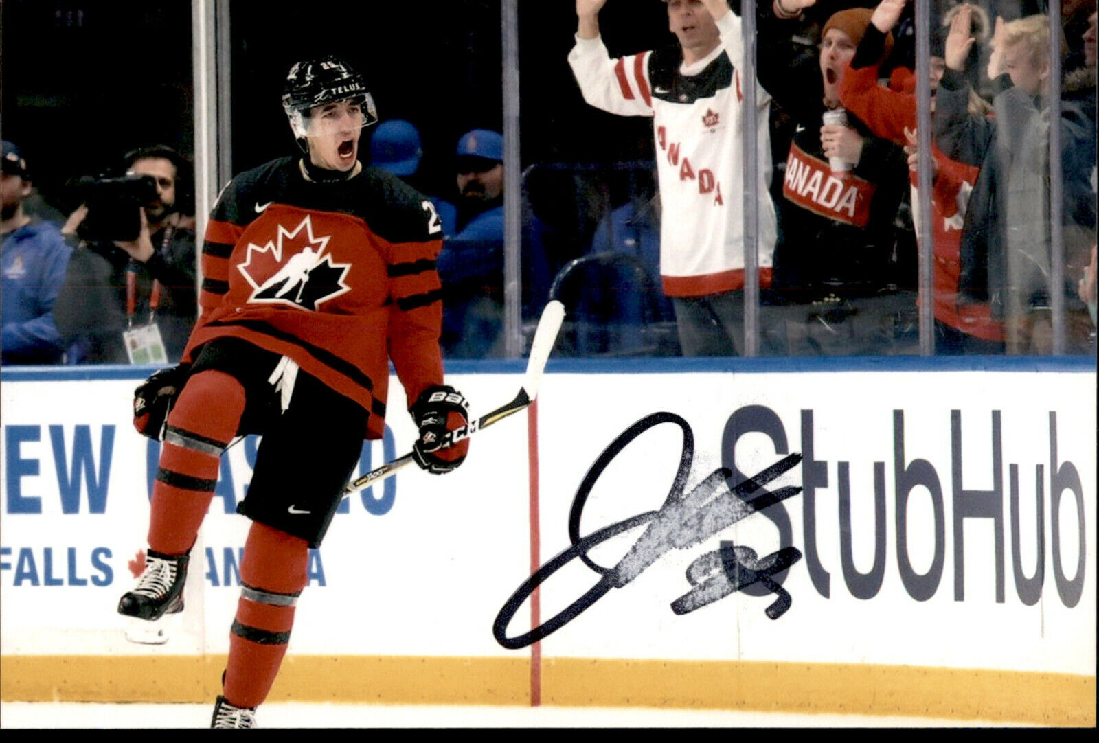 Jordan Kyrou SIGNED autographed 4x6 Photo Poster painting TEAM CANADA ST LOUIS BLUES * SMUDGED