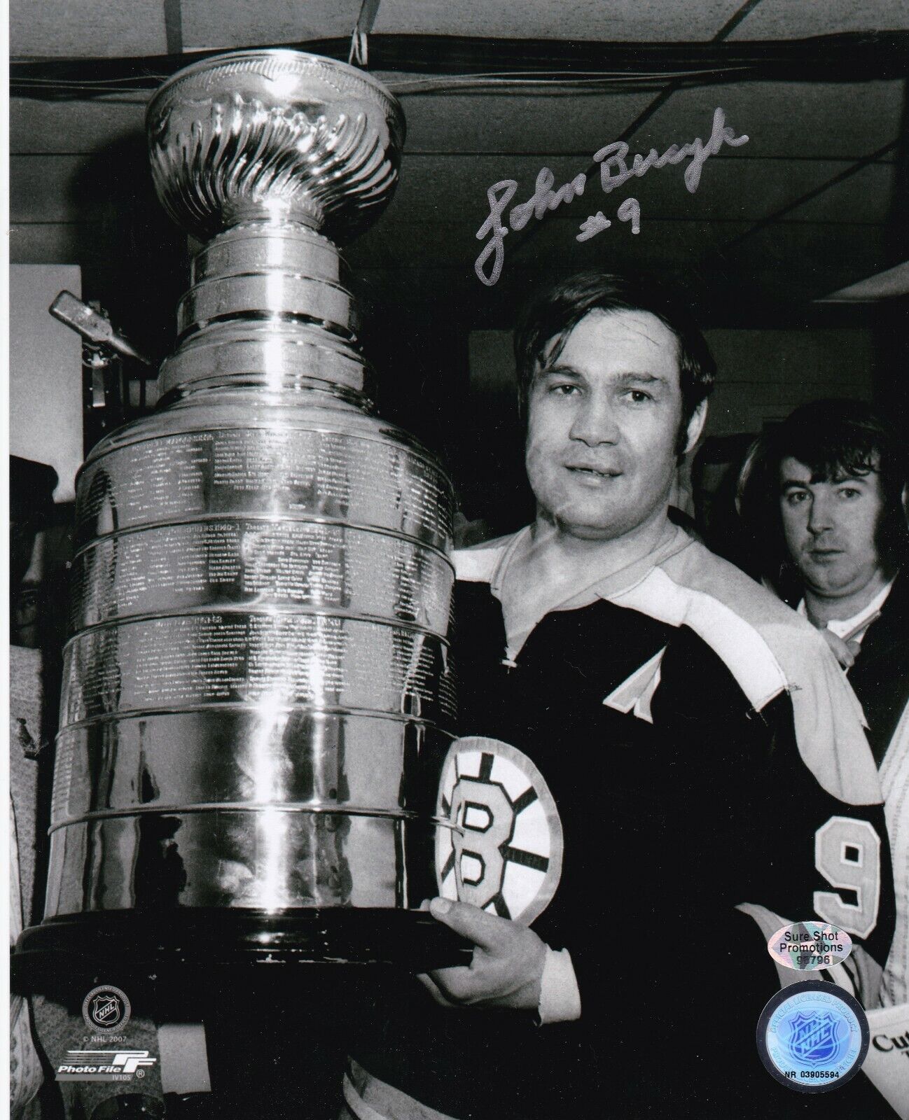 JOHN BUCYK BOSTON BRUINS ACTION SIGNED 8X10