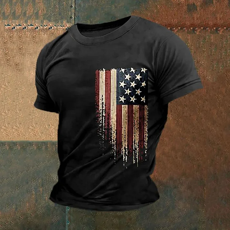 Men's Independence Day American Flag Casual T-Shirt
