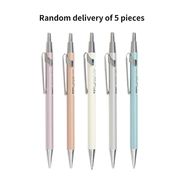 Journalsay 5 Pcs/Set 0.5mm Metal Rod Mechanical Pencil Simple Writing Student Drawing Journal Automatic Pencils
