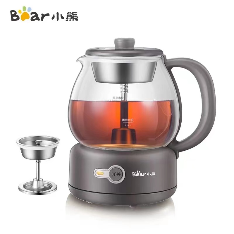 小熊养生壶 家用煮茶器办公室花茶壶小型蒸汽煮茶壶玻璃泡茶壶