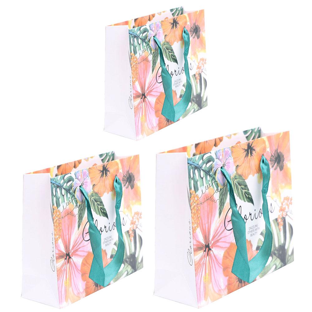 

Retro Paper Gift Bag with Handle Floral Printed Party Decor Present Package, 501 Original