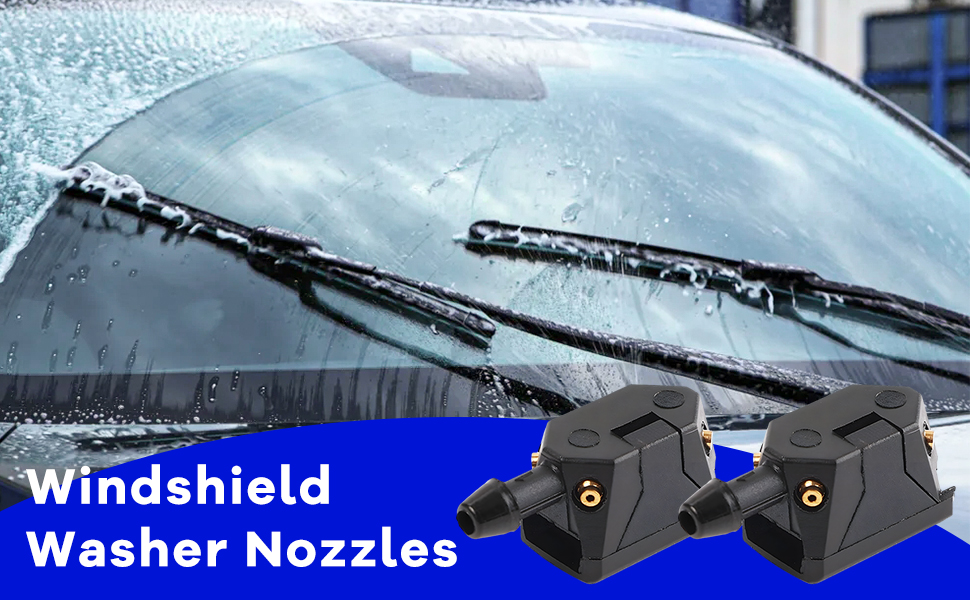 2 pcs front windshield washer nozzles