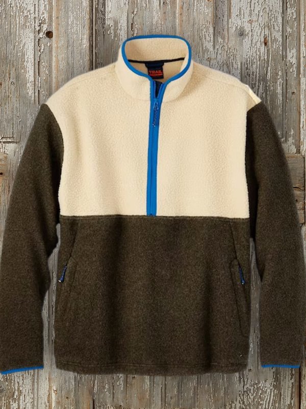Men's long sleeve slim pullover fleece pullove