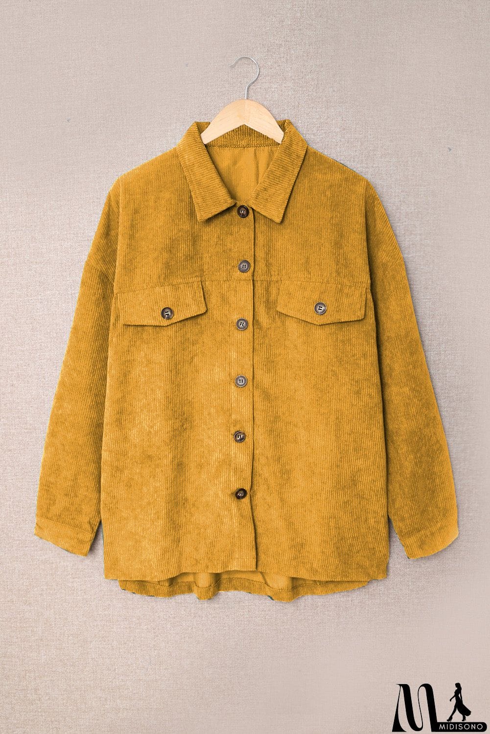 MidiSono - Fall Corduroy Shirt Coat