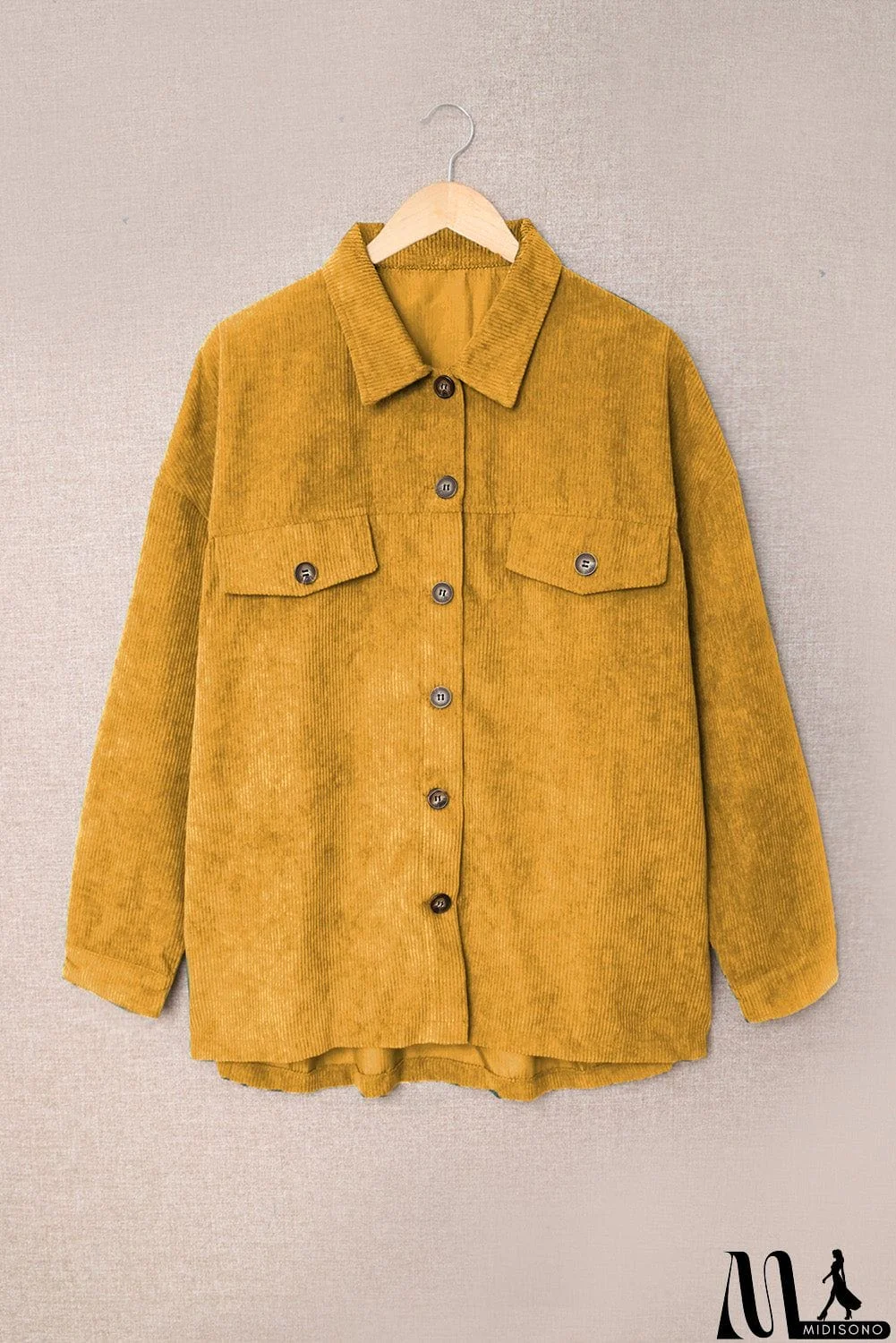 MidiSono - Fall Corduroy Shirt Coat