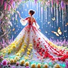 Diamond Painting -DIY Round Drill Wisteria Girl(40x40cm)
