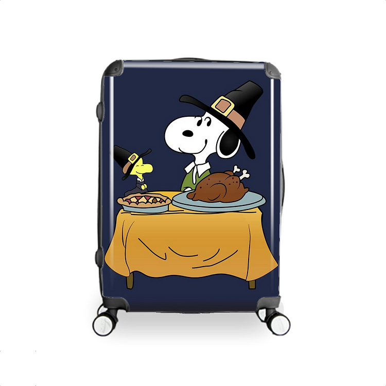 Snoopy With Turkey, Thanksgiving Hardside Luggage