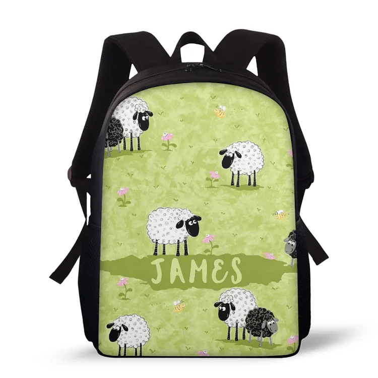 Personalized Sheep School Bag Name Backpack, Customized Schoolbag Travel Bag For Kids