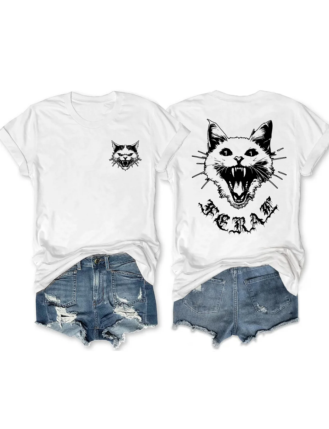 Feral Metalcore Trippy Cat T-shirt