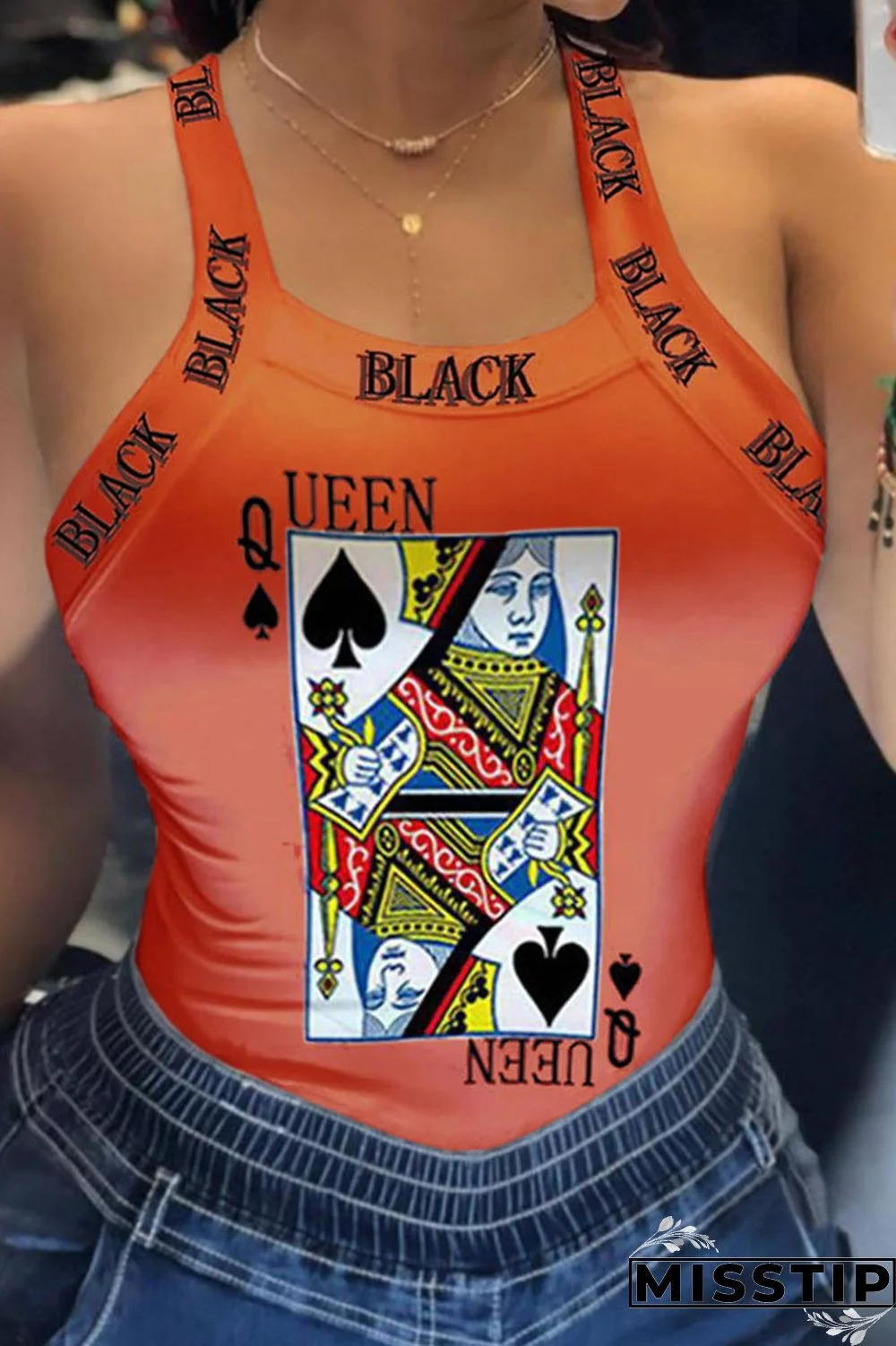 Cream White Casual Street Print Patchwork U Neck Tops