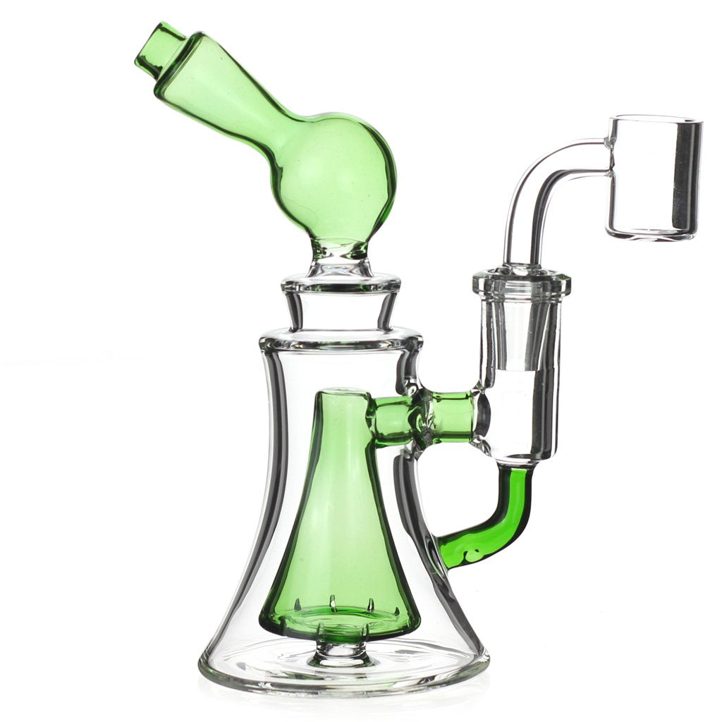 The Accented Scope Prism Glass Dab Rig Mini Bong With Multi Slitted Showerhead
