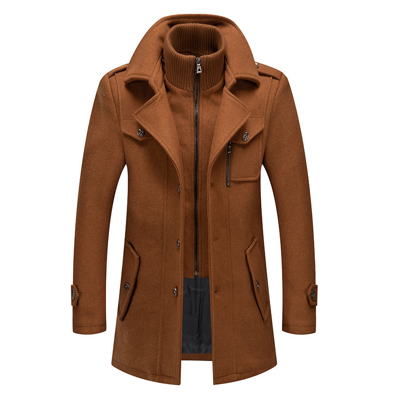 Versusstols Brand Business Casual Trench Coat Men Wool Coat Autumn winter men's woolen coat casual and fashionable long men's woolen coat