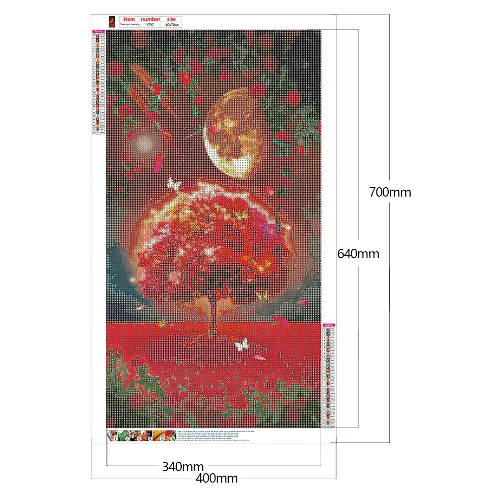 Full Round Diamond Painting 40*70cm - Moonlight Meteor Butterfly Mangrove