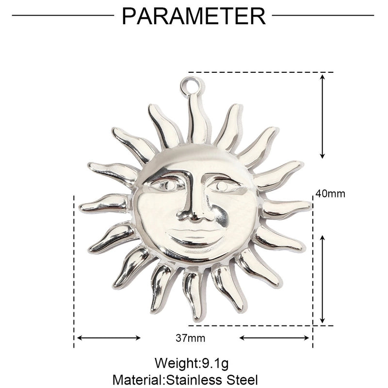 3 PCS/Package 25*44mm 35*40mm 37*40mm Titanium Steel Pearl Zircon Cross Sun Heart Shape Pendant Jewelry Accessories