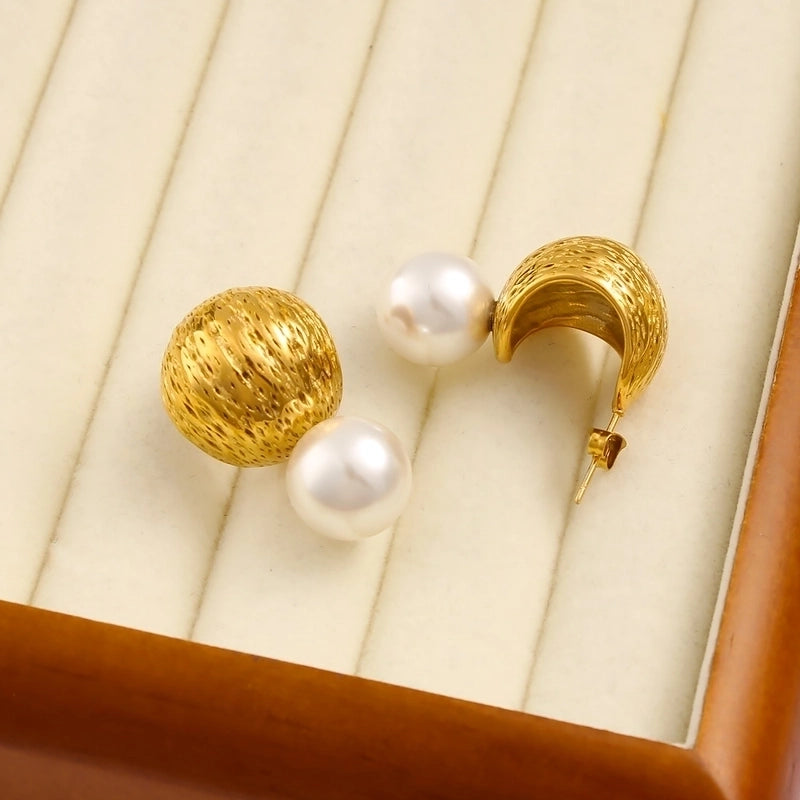 1 Pair Elegant Minimalist Classic Style Geometric 304 Stainless Steel 316 Stainless Steel  18K Gold Plated Ear Studs