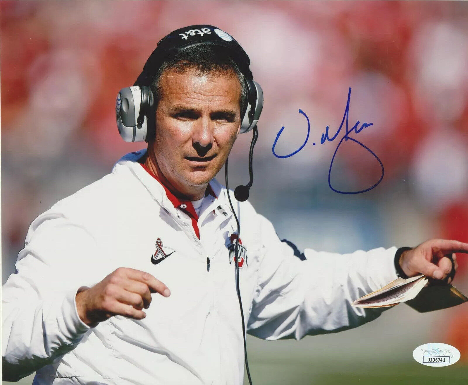 Urban Meyer Autographed 8x10 Photo Poster painting Ohio State Buckeye Champion Rare JSA C112