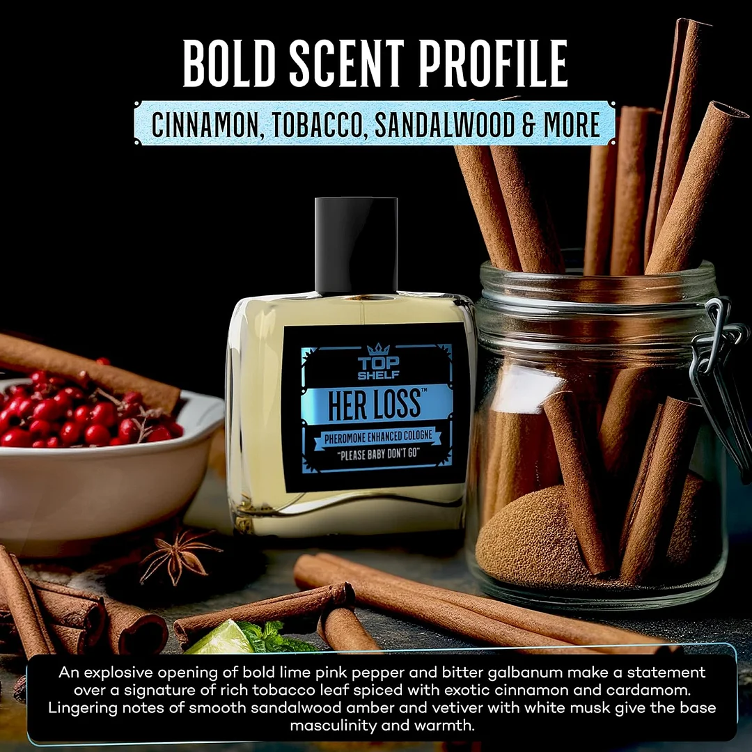 Her Loss for Men Eau De Cologne-100ml (3.3 oz) Pheromone Cologne for Men | Raw Attraction & Confidence | Men’s Long-Lasting Pheromones Spray | Feromonas Perfume