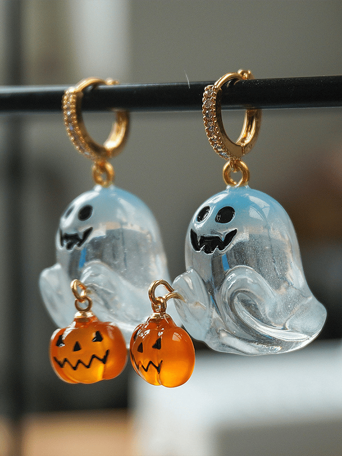 Halloween Ghost Diamond Earrings 