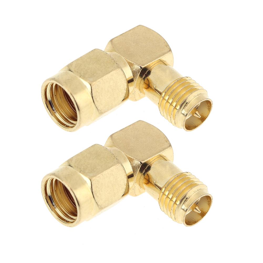 

2pcs Right Angle 90-Degree RP-SMA Male to Female RF Coaxial Adapter, 501 Original