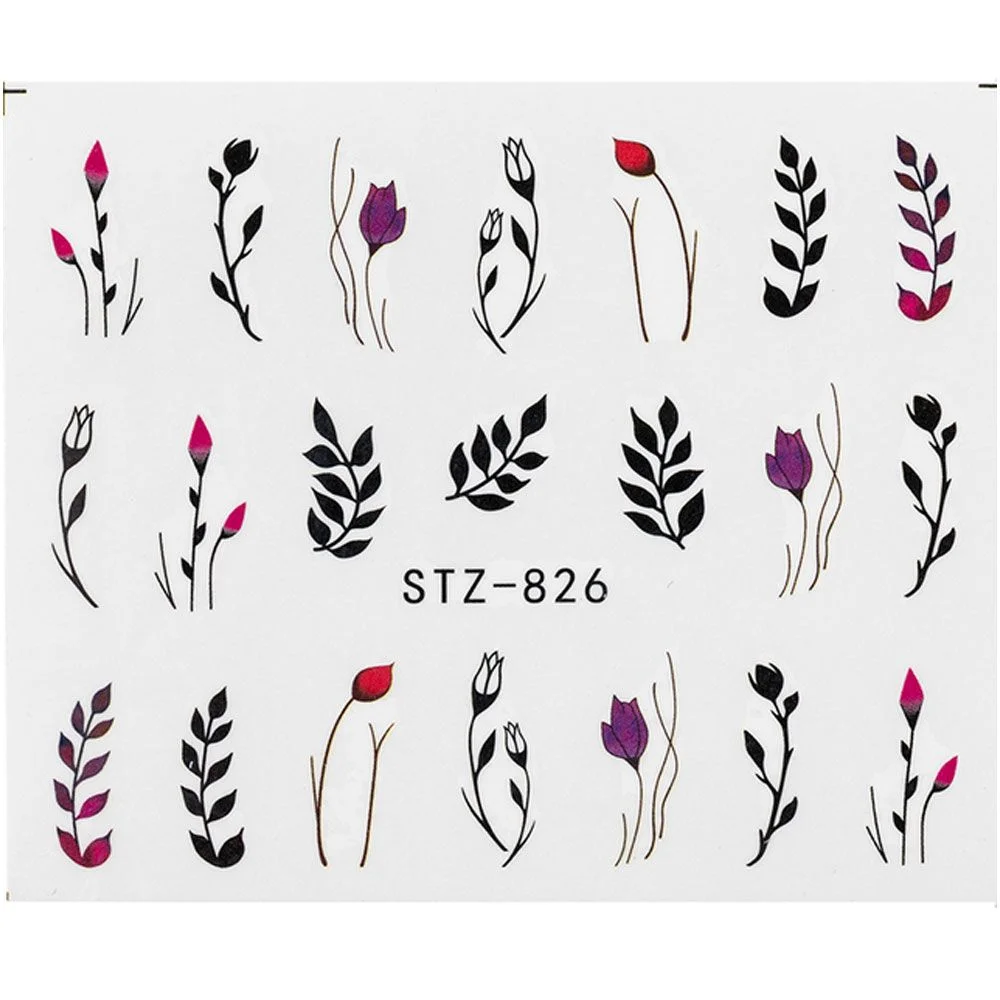 Churchf Palm Tree Coconut Tree Leaf Flower Design Nail Stickers Summer Nail Art Decoration Water Transfer Sliders For Nails DIY-Nail Inspo