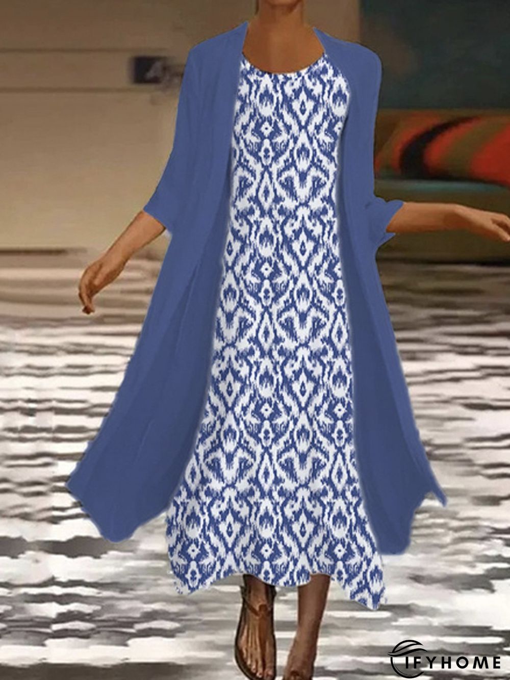 Casual Loose Crew Neck Jersey Two-Piece Set | IFYHOME