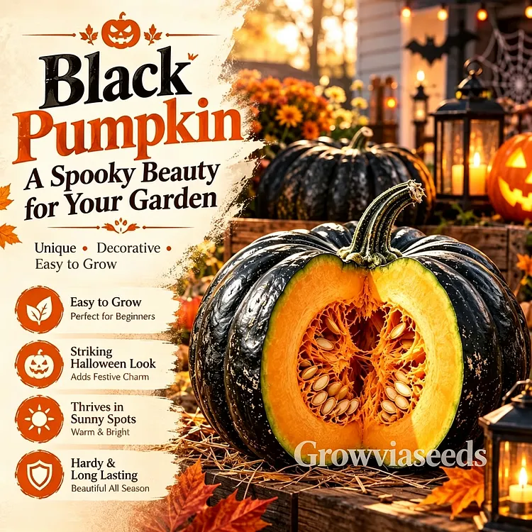 🎃🖤 Giant Black Pumpkin Seeds 💥 Grow A Dark & Dramatic Halloween Garden Favorite