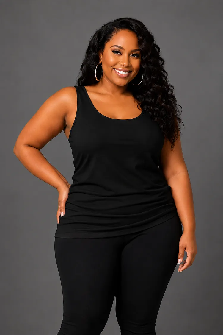 Xpluswear Design Plus Size Casual Magenta U Neck Sleeveless Tank Top 2024 - Xpluswear
