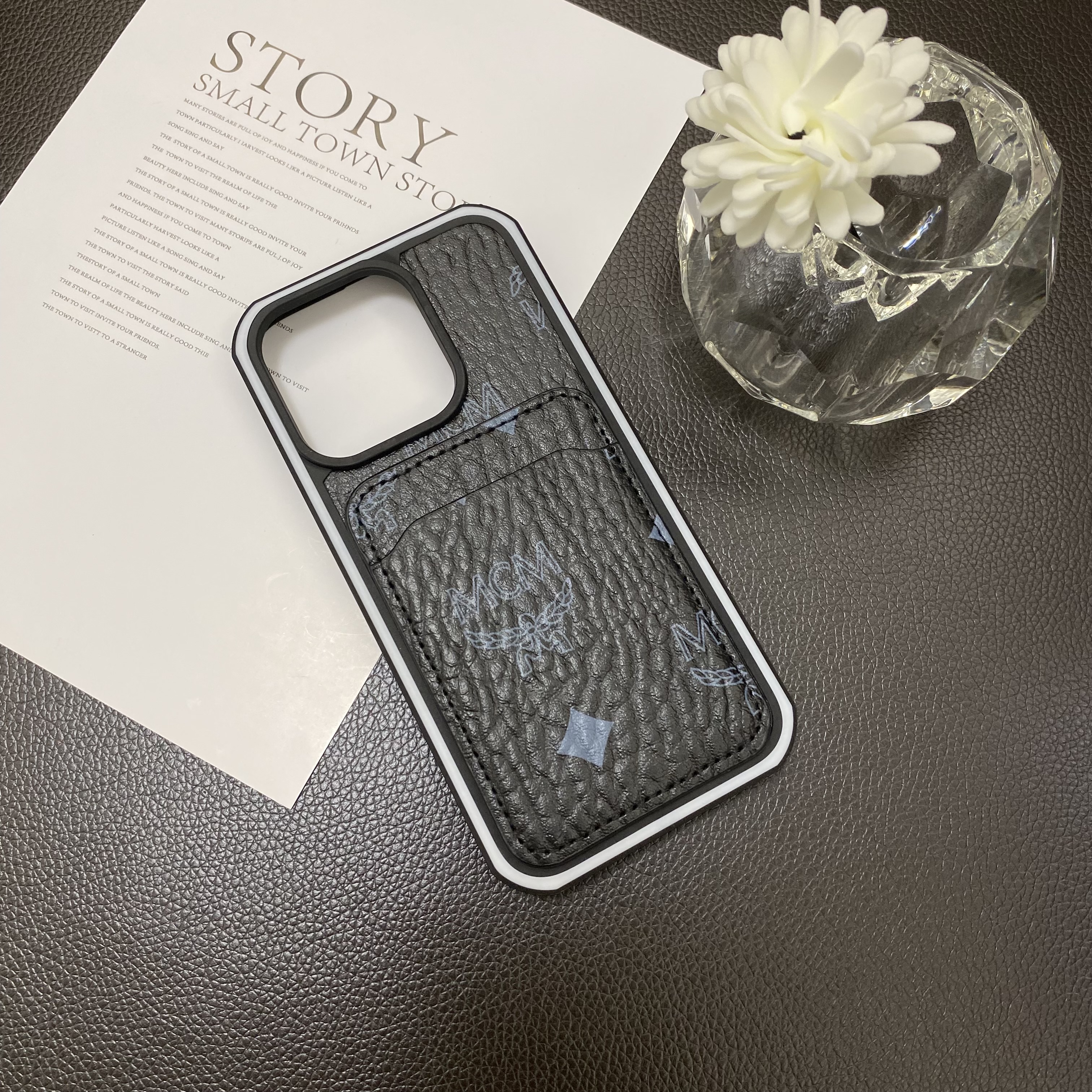 MCM Luxury Back Card Leather Apple iPhone Case