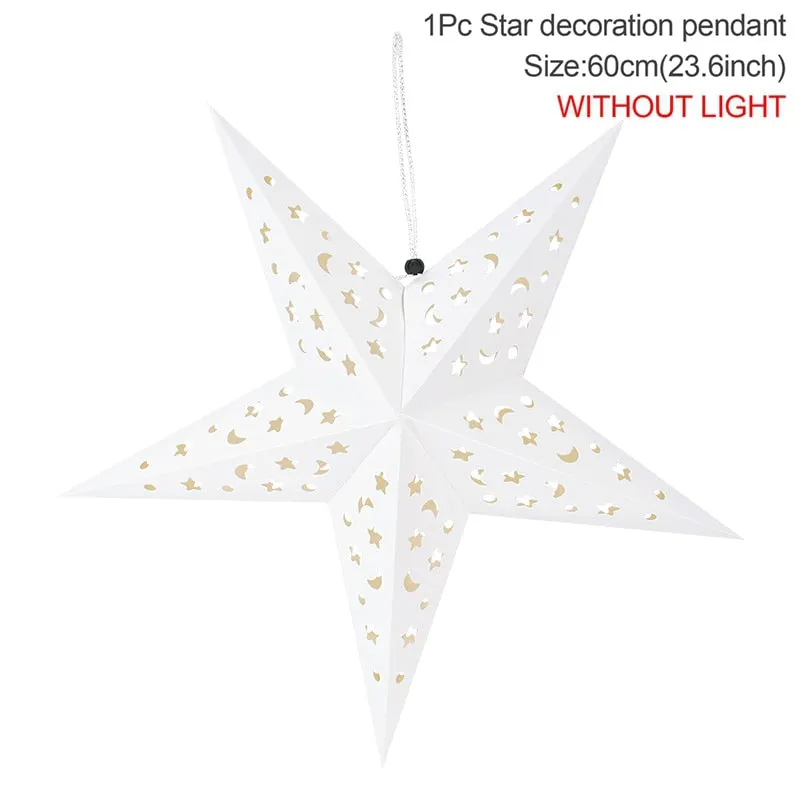 Eid Mubarak Hollow Out Star Hanging Pendant Ramadan Decorations For Home Islam Muslim Light Gifts Eid Al Adha DIY Birthday Party