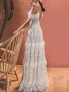 Crochet V-Back Condole Belt Maxi Dress